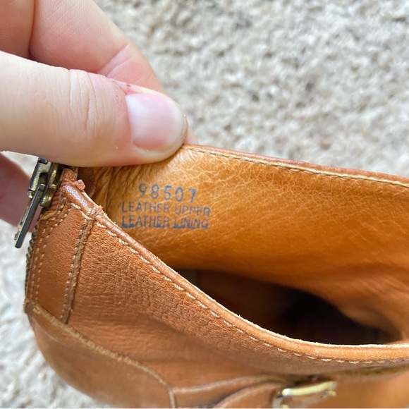 J. Crew cognac leather ankle wedge booties - Picture 6 of 9